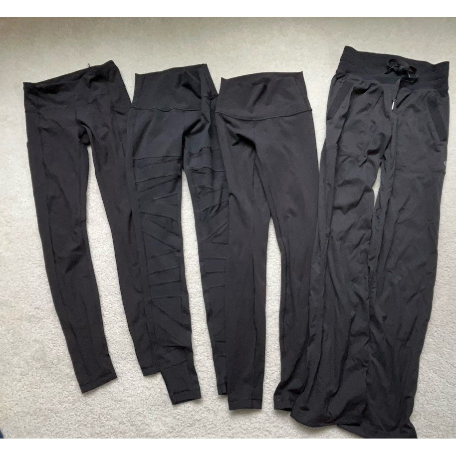 Lululemon Women's Activewear Lot Of 4 Black Leggings Dance Studio Joggers Size 2